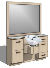 PS Exclusive ADA* 56" Classic Low Wet Station (w/Framed Mirror)