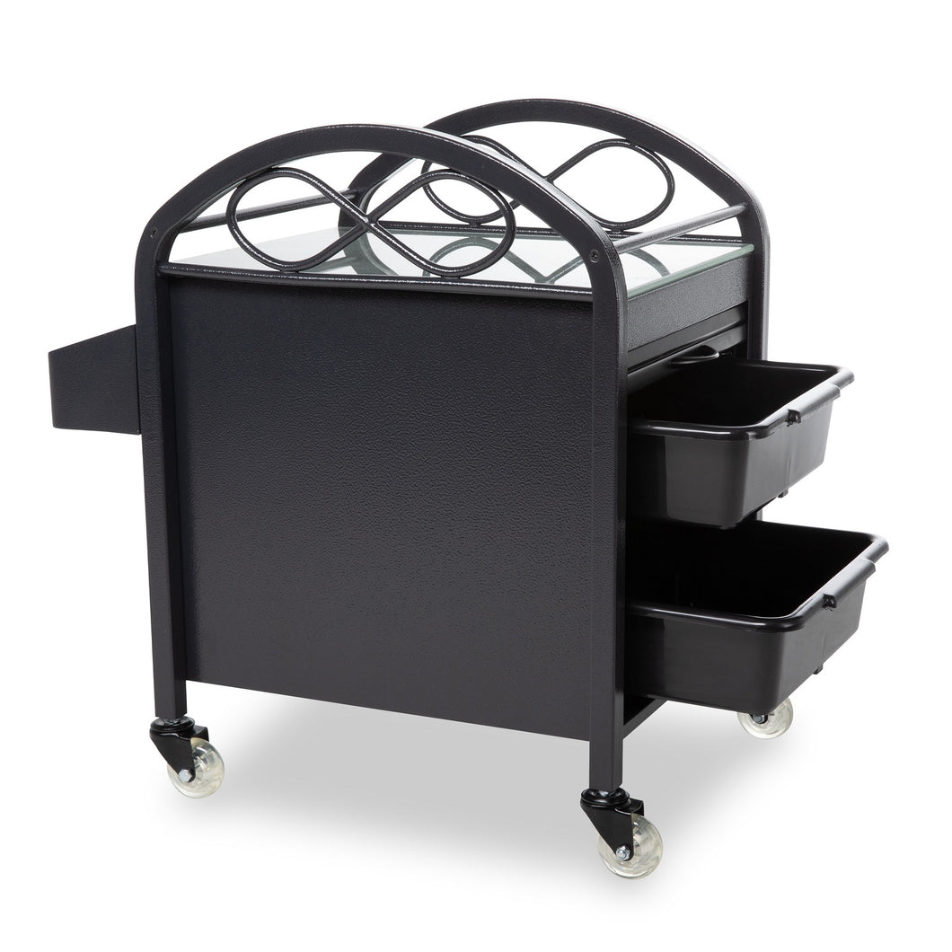 PS Essentials Black Metal Pedi Supplies Cart