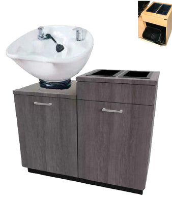 PS Exclusive Classic Sidewash Shampoo Cabinet w/Tilting Shampoo Bowl (Left-Set)