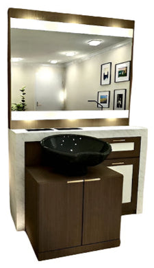 PS Exclusive HighLight Low Wet Station (wTilting Shampoo Bowl & LED Mirror)