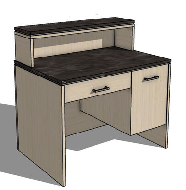PS Exclusive Classic Seated Reception Desk w/Full Privacy Panel (48