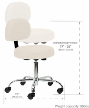 PS Custom Pneumatic Salon/Spa Tech Stool w/Back Support 2025