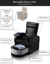*BEST SELLER!* PS Custom (DUCTED) Retractable Pedicure Chair 2025