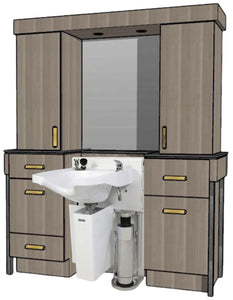 PS Exclusive Tall Luxe Wet Station (w/mirror + lighting) - For Adjust-a-Sink