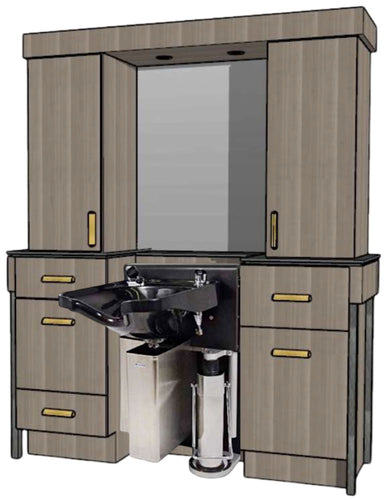 PS Exclusive Tall Luxe Wet Station (w/mirror + lighting) - For Adjust-a-Sink