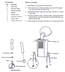 PS Essentials Sol-Air Mobile Dryer (w/Wheel Kit)