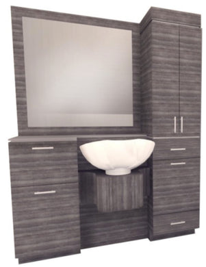 PS Exclusive ADA* Classic Tower Wet Station (w/Framed Mirror)