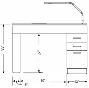 PS Exclusive *ADA Classic Raised 48" Manicure Table 2025
