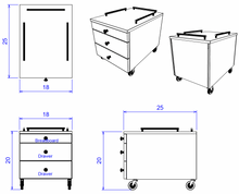 PS Exclusive Classic Pedi Assistant Cart