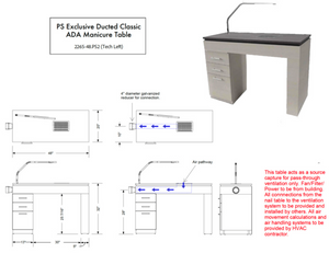 PS Exclusive ADA* Classic DUCTED 48" Manicure Table 2025
