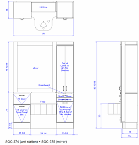 PS Exclusive ADA* Classic Tower Wet Station (w/Framed Mirror)