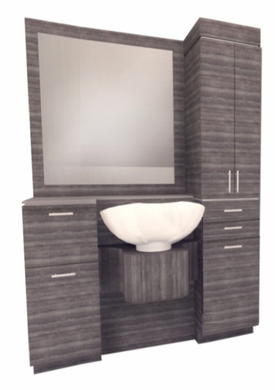 PS Exclusive ADA* Classic Tower Wet Station (w/Framed Mirror)