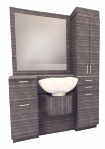 PS Exclusive ADA* Classic Tower Wet Station (w/Framed Mirror)