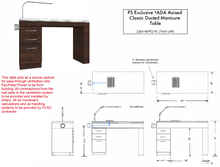 (Cost Pending) PS Exclusive ADA* Classic DUCTED 48" Manicure Table 2025
