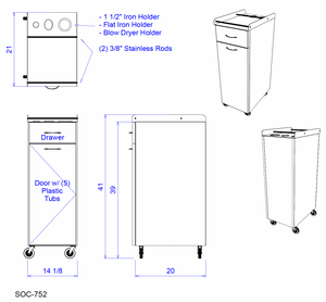 PS Exclusive LF Portable Styling Station w/Drawers