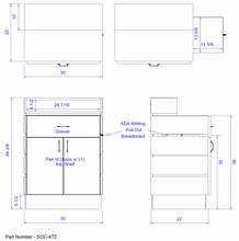 **NEW** PS Exclusive Stria 30" Concierge Desk w/Extendable ADA* Client Ledge