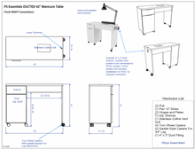 PS Essentials 42" Manicure Table (DUCTED)